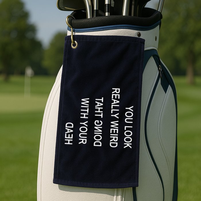 You Look Really Weird Doing That With Your Head Funny Text Golf Towel