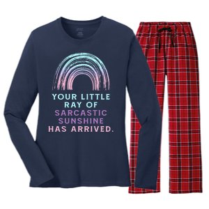 Your Little Ray Of Sarcastic Sunshine Has Arrived Women's Long Sleeve Flannel Pajama Set 