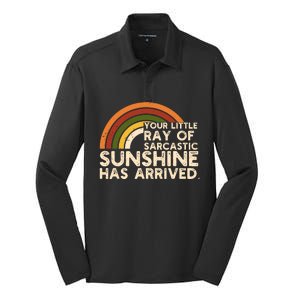 Your Little Ray Of Sarcastic Sunshine Has Arrived Silk Touch Performance Long Sleeve Polo