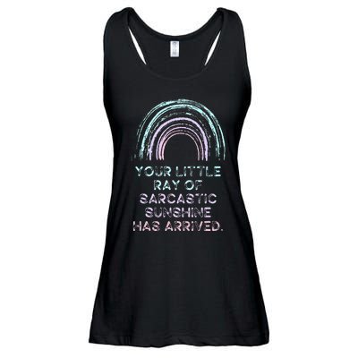 Your Little Ray Of Sarcastic Sunshine Has Arrived Ladies Essential Flowy Tank