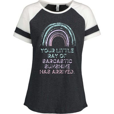 Your Little Ray Of Sarcastic Sunshine Has Arrived Enza Ladies Jersey Colorblock Tee