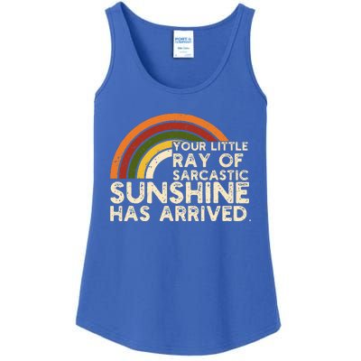 Your Little Ray Of Sarcastic Sunshine Has Arrived Ladies Essential Tank