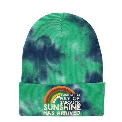 Your Little Ray Of Sarcastic Sunshine Has Arrived Tie Dye 12in Knit Beanie