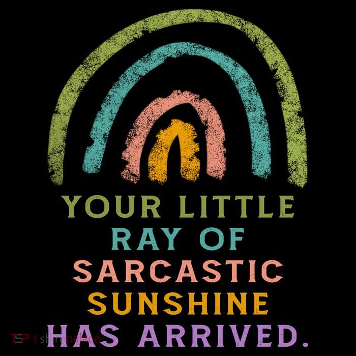 Your Little Ray Of Sarcastic Sunshine Has Arrived Rainbow Funny Stripe Pom Pom Beanie