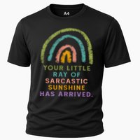 Your Little Ray Of Sarcastic Sunshine Has Arrived Rainbow Funny Cooling Performance Crew T-Shirt