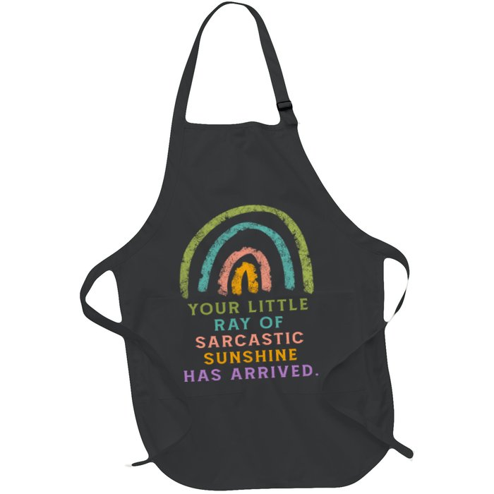 Your Little Ray Of Sarcastic Sunshine Has Arrived Rainbow Funny Apron