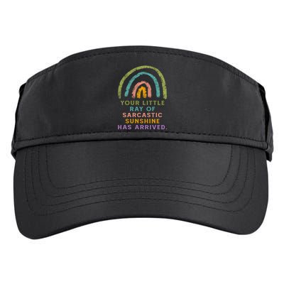 Your Little Ray Of Sarcastic Sunshine Has Arrived Rainbow Funny Adult Drive Performance Visor