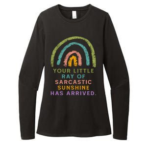 Your Little Ray Of Sarcastic Sunshine Has Arrived Rainbow Funny Womens CVC Long Sleeve Shirt