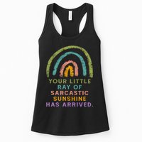 Your Little Ray Of Sarcastic Sunshine Has Arrived Rainbow Funny Womens Tank Top