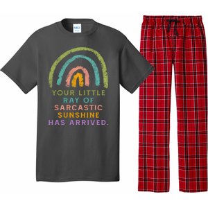 Your Little Ray Of Sarcastic Sunshine Has Arrived Rainbow Funny Pajama Set