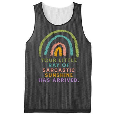 Your Little Ray Of Sarcastic Sunshine Has Arrived Rainbow Funny Mesh Reversible Basketball Jersey Tank