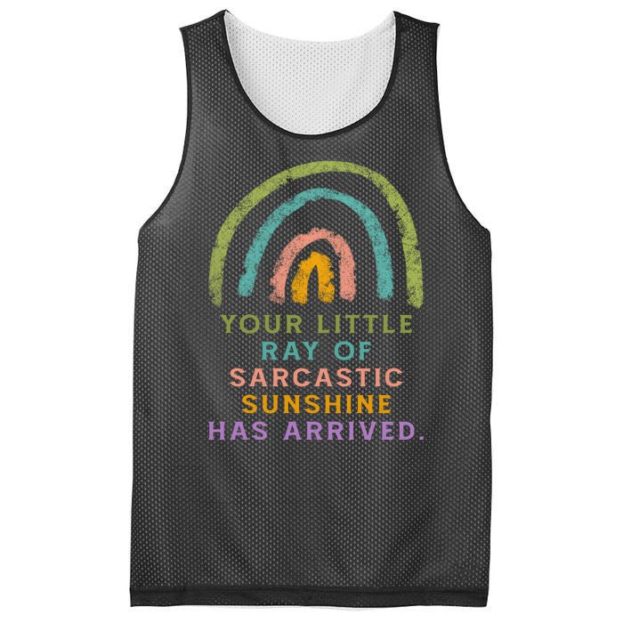 Your Little Ray Of Sarcastic Sunshine Has Arrived Rainbow Funny Mesh Reversible Basketball Jersey Tank