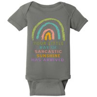 Your Little Ray Of Sarcastic Sunshine Has Arrived Rainbow Funny Baby Bodysuit