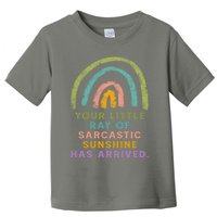 Your Little Ray Of Sarcastic Sunshine Has Arrived Rainbow Funny Toddler T-Shirt