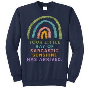 Your Little Ray Of Sarcastic Sunshine Has Arrived Rainbow Funny Sweatshirt