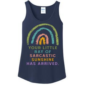 Your Little Ray Of Sarcastic Sunshine Has Arrived Rainbow Funny Ladies Essential Tank