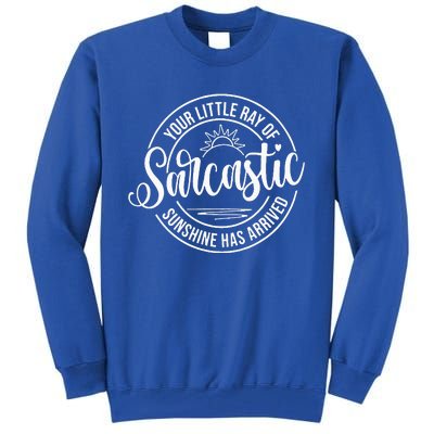 Your Little Ray Of Sarcastic Sunshine Has Arrived Funny Tall Sweatshirt