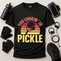 You Lookin To Pickle Funny Pickleball Lovers Cooling Performance Crew T-Shirt