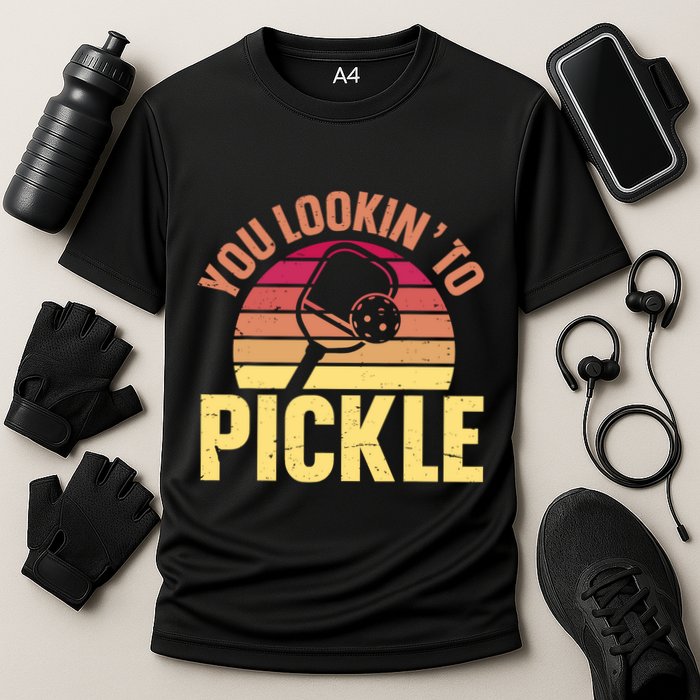 You Lookin To Pickle Funny Pickleball Lovers Cooling Performance Crew T-Shirt