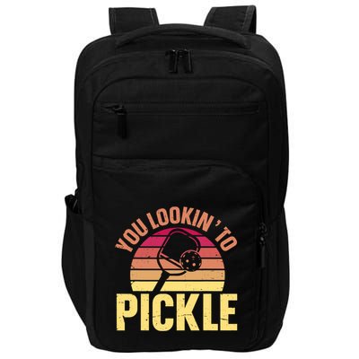You Lookin To Pickle Funny Pickleball Lovers Impact Tech Backpack