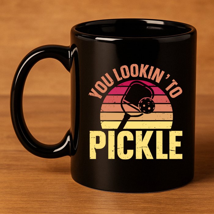 You Lookin To Pickle Funny Pickleball Lovers 11oz C Handle Ceramic Mug