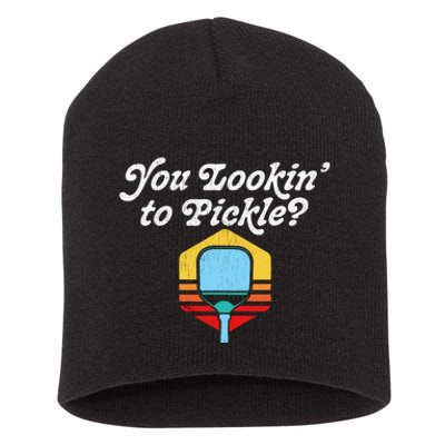 You Lookin To Pickle Pickleball Retro 80s Fit2serve Short Acrylic Beanie