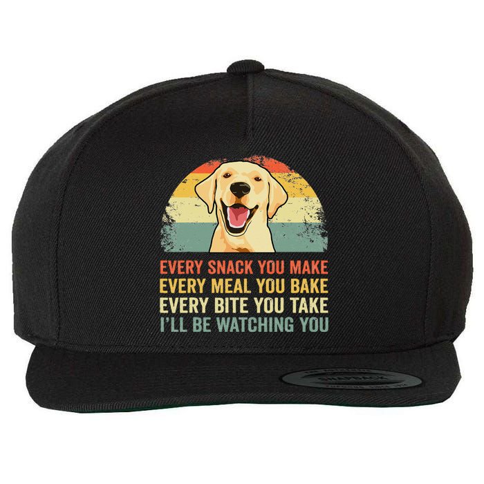 Yellow Labrador T Lab Dad Yellow Labrador Retriever Wool Snapback Cap