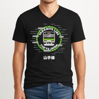 Yamanote Line Tokyo Commuter Loop Line V-Neck T-Shirt
