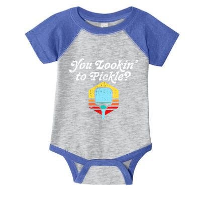 You Lookin To Pickle Pickleball Infant Baby Jersey Bodysuit