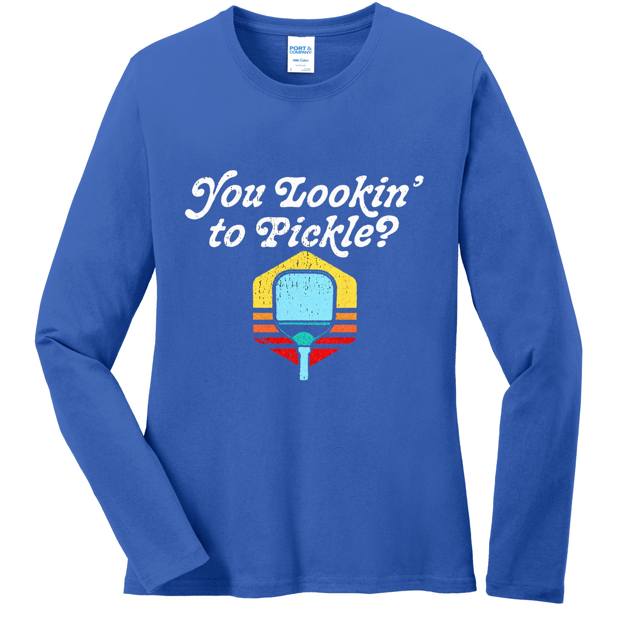 You Lookin To Pickle Pickleball Ladies Long Sleeve Shirt