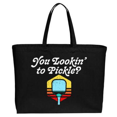 You Lookin To Pickle Pickleball Cotton Canvas Jumbo Tote