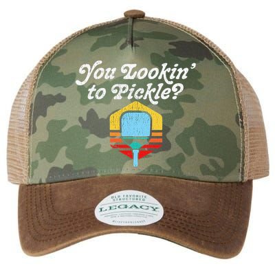 You Lookin To Pickle Pickleball Retro 80s Legacy Tie Dye Trucker Hat
