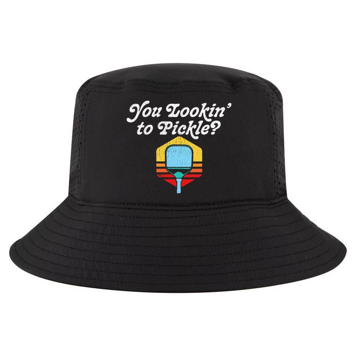 You Lookin To Pickle Pickleball Retro 80s Cool Comfort Performance Bucket Hat