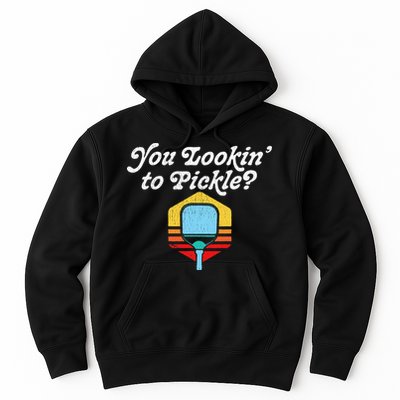 You Lookin To Pickle Pickleball Retro 80s Hoodie