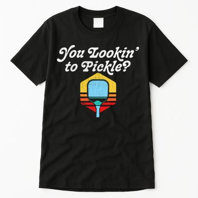 You Lookin To Pickle Pickleball Retro 80s Tall T-Shirt