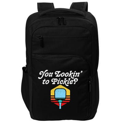 You Lookin To Pickle Pickleball Retro 80s Impact Tech Backpack