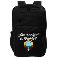 You Lookin To Pickle Pickleball Retro 80s Impact Tech Backpack