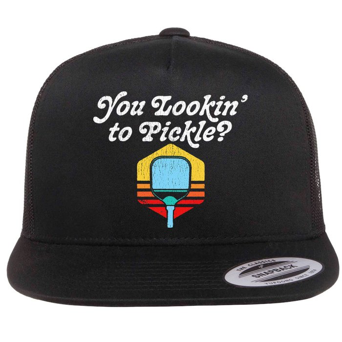 You Lookin To Pickle Pickleball Retro 80s Flatbill Hat
