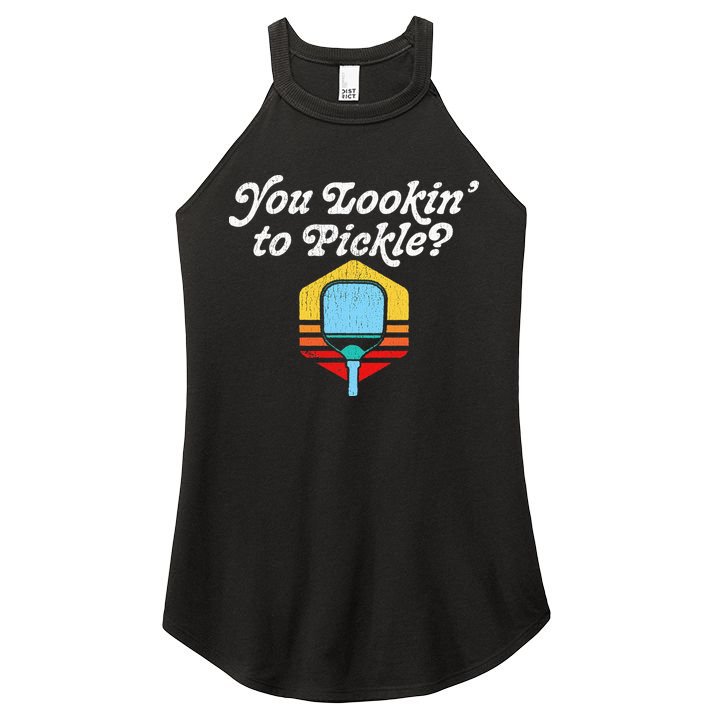 You Lookin To Pickle Pickleball Retro 80s Women's Perfect Tri Rocker Tank