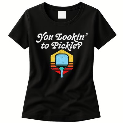 You Lookin To Pickle Pickleball Retro 80s Womens T-Shirt