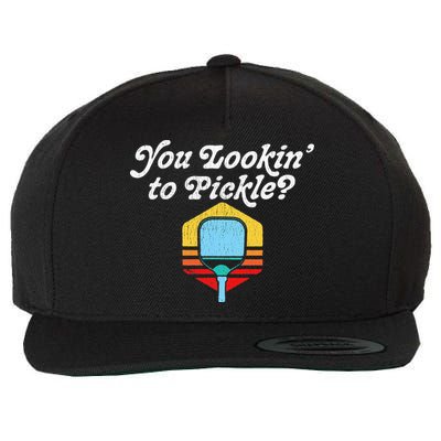 You Lookin To Pickle Pickleball Retro 80s Wool Snapback Cap