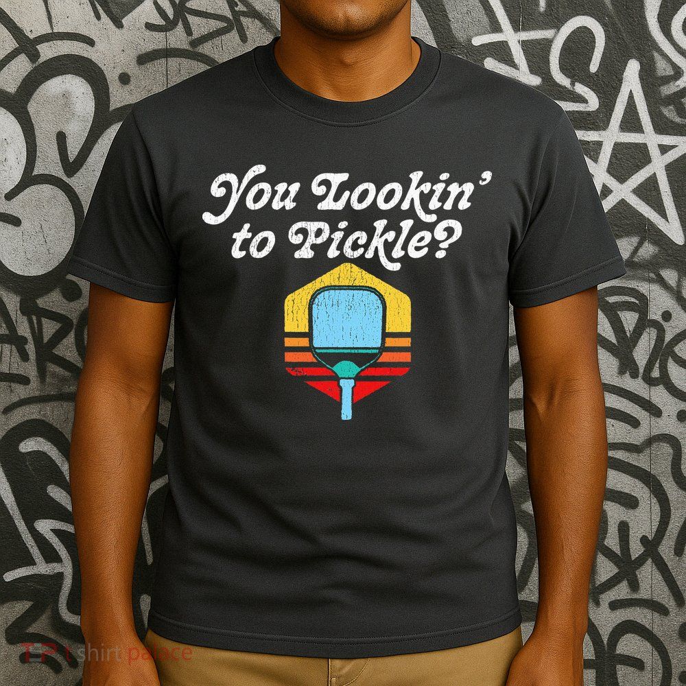 You Lookin To Pickle Pickleball Retro 80s T-Shirt