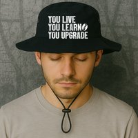 You Live You Learn You Upgrade Funny Design Bucket Hat