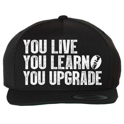You Live You Learn You Upgrade Funny Design Wool Snapback Cap