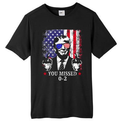 You Missed 02 Trump 2024 Political Satire American Flag Tall Fusion ChromaSoft Performance T-Shirt