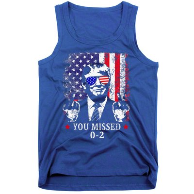 You Missed 02 Trump 2024 Political Satire American Flag Tank Top