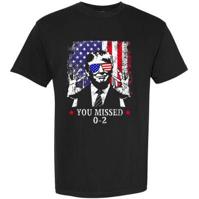 You Missed 0 2 Trump 2024 Us American Flag Garment-Dyed Heavyweight T-Shirt