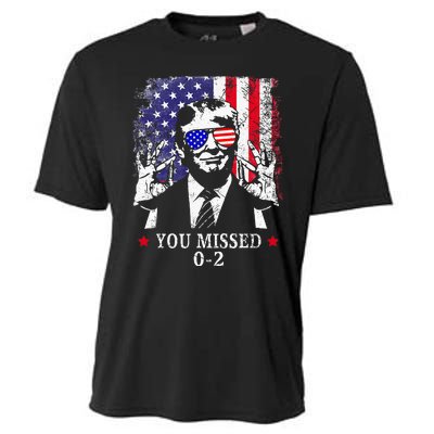 You Missed 0 2 Trump 2024 Us American Flag Cooling Performance Crew T-Shirt