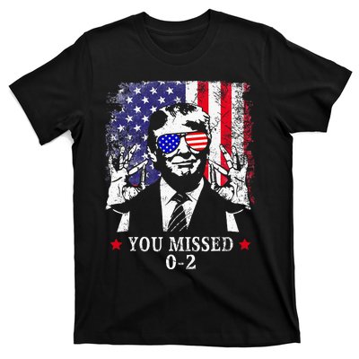 You Missed 0 2 Trump 2024 Us American Flag T-Shirt