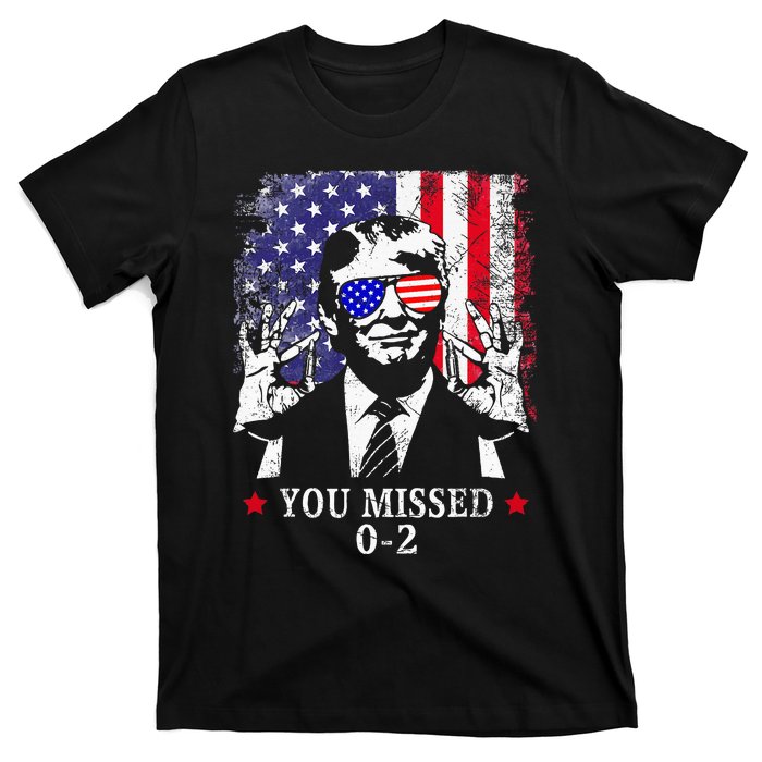 You Missed 0 2 Trump 2024 Us American Flag T-Shirt